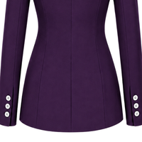 Blazer sur mesure violet foncé pour femme, croisé, coupe ajustée, manches longues, veste de costume formelle pour le bureau et les affaires, personnalisable