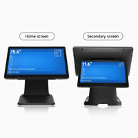 Sistema POS Todo en Uno con Pantalla Dual, Terminal POS, Caja Registradora con Windows, 16 GB, Intel I3/i5/i7, Pantalla Táctil Capacitiva de 15.6 Pulgadas