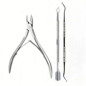 Kit Profesional de 6 Piezas para el Cuidado de Uñas y Cutículas de Acero Inoxidable - Tijeras Resistentes, Lima de Uñas, Empujador de Cutículas, Cortaúñas, Tijeras - Product Image 2