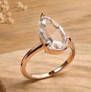 Bague de fiançailles minimaliste en or massif 10K 14K 18K avec diamant de laboratoire taille Portrait Empress en forme de poire de 5,20 carats et sertissage à griffes - Product Image 3