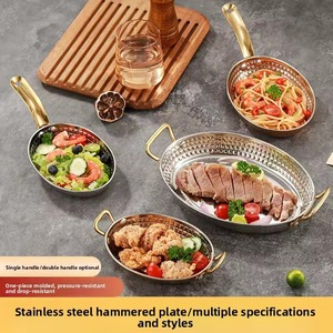 <b>Copper</b> Round Cooking Pans with Brass <b>Handles</b> Durable Modern Design for <b>Kitchen</b> - Product Image 5