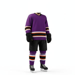 ชุดแข่งฮอกกี้น้ำแข็งสำหรับผู้ใหญ่แบบยูนิเซ็กซ์ ผลิตจากโพลีเอสเตอร์ 100% แห้งเร็ว ระบายอากาศได้ดี เหมาะสำหรับการเล่นกีฬา - Product Image 3