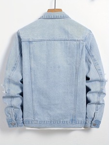 Chaqueta vaquera de servicio OEM, superventas, de alta calidad, estilo casual urbano para hombre, con botonadura sencilla y corte regular. - Product Image 2
