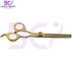 Ciseaux à effiler les cheveux 6.5 avec revêtement au plasma doré, fournisseur de qualité supérieure, ciseaux à effiler les cheveux sur mesure - Product Image 3