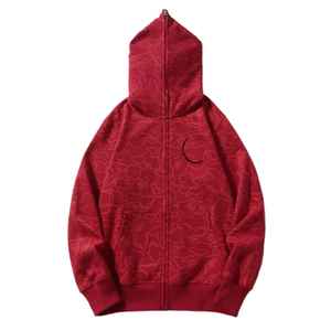 Sudadera con capucha de forro polar de color liso con cremallera completa para hombre, ajuste regular, estilo urbano, de algodón, deportiva, de secado rápido y transpirable, novedad de invierno al por mayor. - Product Image 1