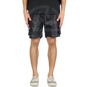 Pantalones Cortos Negros de Cuero Sintético para Hombre, Estilo Vintage, Ligeros, Transpirables, Estilo Urbano, Cómodos, con Forro Interior - Product Image 1