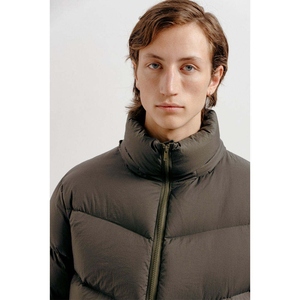 Blouson matelassé à capuche pour homme, vert foncé uni, chaud et épais pour l'hiver, coupe-vent, décontracté, fermeture éclair sur le devant, coupe classique - Product Image 6
