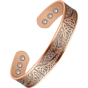 Wholesale Supplies Pure Copper <b>Bracelet</b> For Arthritis Pain Relief Adjustable Bio Magnetic Therapy Cuff Bangle For <b>Men</b> And Women - Product Image 3