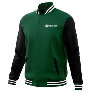 <b>Covered</b> <b>Button</b> Stand Winter Front Heritage Design Lightweight Material Classic Wear Street Style Essential Letterman Jacket - Product Image 1