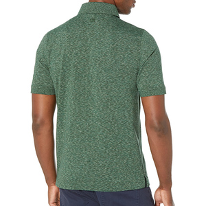 Camiseta de Manga Corta para Hombre, Verde, Tejida, 100% Algodón, Transpirable, Color Sólido, Estilo Casual, Corte Regular, Diseño con Botones, Logotipo Frontal - Product Image 4