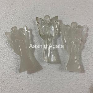 Statuette d'ange en cristal transparent, vente en gros, statue d'ange décorative, sculpture en cristal, décoration de la maison, cadeau souvenir, ornement - Product Image 5