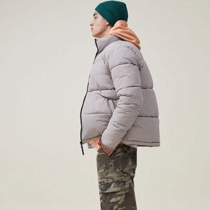 Customized Men's Canvas Stand Collar Hooded Winter Puffer Jacket-Windproof Breathable Eco-Friendly All Colors Available - Product Image 5