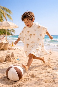 100% Cotton Customizable Unisex Baby <b>Poncho</b> Soft Breathable Hooded Baby Cover Up Lightweight Gentle Everyday Comfort - Product Image 3