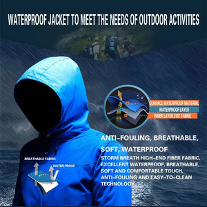 Veste Softshell imperméable légère pour homme, coupe-vent, résistante aux intempéries, portable, pour le voyage - Product Image 4