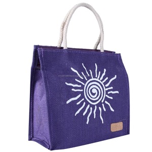 Sac fourre-tout en toile de coton réutilisable de haute qualité, le plus vendu, avec fermeture éclair, doublure en polyester et longues poignées pour les courses et l'usage quotidien - Product Image 2
