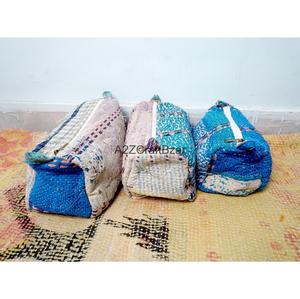 100% Pure Cotton Kantha Fabric Tassel Pattern Zipper Closure Eco-Friendly Durable Lightweight Vintage Soft Handle Cosmetic Bag - Product Image 2