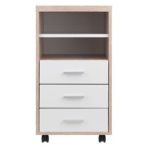 Kenner ripiano aperto a 3 cassetti in legno di recupero e eleganti cassetti portaoggetti bianchi - Product Image 3