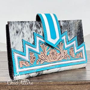 Cartera de Cuero Vacuno Genuino Hecha a Mano de Lujo para Mujer 2026, con Diseño Floral, Elegante Organizador de Tarjetas, Perfecta para Unisex - Product Image 1