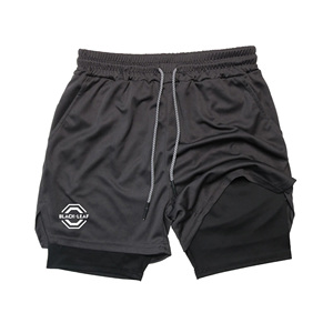 Men Double <b>Layer</b> Fitness Shorts Men Fitness Gym Training 2 in 1 Sports Shorts Quick Dry Workout Jogging Double Deck Summer - Product Image 1