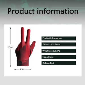 Gants de snooker à 3 doigts avec logo personnalisé à prix raisonnable, gants de billard unisexes de haute qualité disponibles dans toutes les tailles - Product Image 5