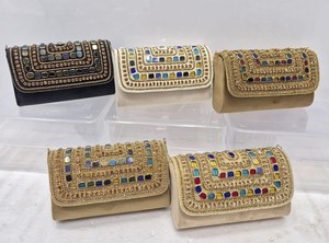 Handmade Mirror Work Jute <b>Clutch</b> Bag for Women | Ethnic Party <b>Wedding</b> Envelope Purse | Designer Potli Style Sling <b>Clutch</b> - Product Image 3