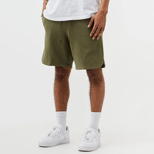 Shorts de sport décontractés confortables pour hommes, 100 % polyester, séchage rapide, taille élastique, respirant, motif uni, 180g, finition lavée, usage quotidien - Product Image 4