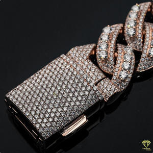 Bracelet à maillons cubains avec diamants cultivés en laboratoire VVS Bracelet de luxe en argent sterling 925 Test de diamant vérifié - Product Image 5