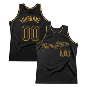 เสื้อบาสเก็ตบอลตาข่ายแบบสั่งทำพิเศษสำหรับผู้ชาย ระบายอากาศได้ดี แห้งเร็ว คอกว้างแบบวี ไร้แขน โลโก้ด้านหน้า สีดำทอง - Product Image 5