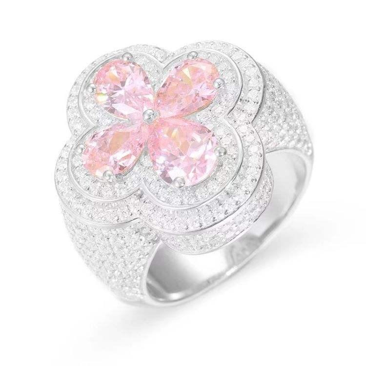 Pink moissanite ring