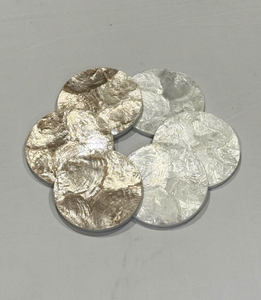 Natural Mother of Pearl <b>Coasters</b> Handmade Round <b>Drink</b> <b>Coasters</b> Coastal Style for Coffee Table Decor Dining Room from Vietnam - Product Image 1