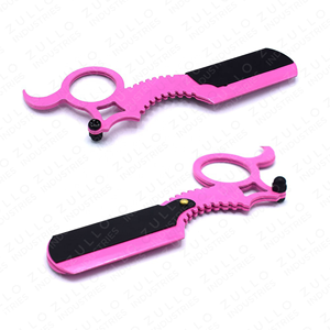Navaja de Barbero Profesional de Acero Inoxidable Premium con Cuchilla Reemplazable y Empuñadura de Anillo Único para Salón de Belleza - Product Image 4