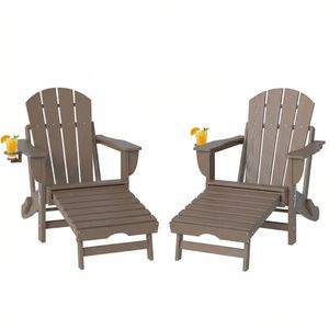 Set di 2 Sedie da Giardino Pieghevoli Marroni, Sedia da Cortile Pratica e Conveniente - Product Image 5