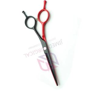 Tijeras de Barbero de Acero Inoxidable con Recubrimiento Negro y Rojo de Lujo |   Cuchilla Afilada con Doble Apoyo para los Dedos Ajustable para Profesionales de Salón - Product Image 3