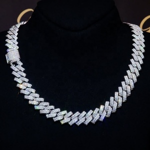Wholesale Hip Hop Custom <b>Name</b> Cuban Link <b>Chain</b> Lab Moissanite Iced Necklace Gold Plated IGI Certified Gift for Women Men - Product Image 3