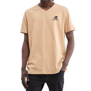 Camiseta de Cuello en V para Hombre, Color Personalizado, Venta al por Mayor, Impresión de Logotipo, Camiseta de Cuello en V para Hombre de Alta Calidad - Product Image 1