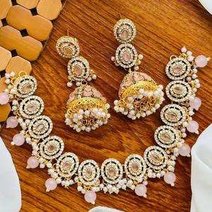 Vibrant Afghan Multi Color Stone Floral Vine <b>Necklace</b> Set With Emerald <b>Ruby</b> And Amethyst Rectangular Crystals - Product Image 6