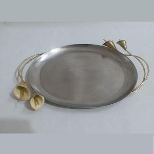 Designer Textured Gold Finishing Metal <b>Chocolate</b> Tray for Homes, Leave Decorative Aluminum Serving Platter for <b>Wedding</b> Gifts - Product Image 6
