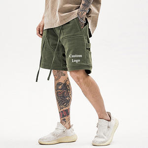 Shorts de sport décontractés pour hommes, respirants, 100% coton, avec logo personnalisé, style streetwear, cargo, taille élastique, pour la course à pied et le basketball - Product Image 3