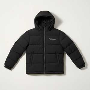 Veste matelassée pour homme avec logo personnalisé, veste à capuche d'hiver, veste rembourrée chaude, fabricant de vêtements streetwear OEM - Product Image 4