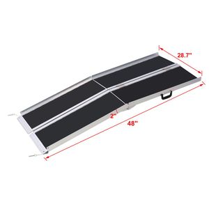 Rampa Plegable Portátil de Aluminio de 4 pies, Superficie Antideslizante, Rampa Manual para Sillas de Ruedas, Capacidad de 600 Libras, Dos Piezas Separadas - Product Image 2