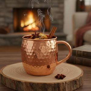 Mug à cocktail en cuivre, mug Moscow Mule en cuivre, mug en cuivre fait main, tasse en cuivre martelé, mug à boire en cuivre, mug en cuivre vintage - Product Image 4