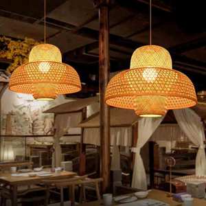 โคมไฟแขวนไม้ไผ่ธรรมชาติแบบหลายชั้นสำหรับห้องรับประทานอาหาร ห้องนั่งเล่น ร้านกาแฟ และการตกแต่งภายใน - Product Image 5