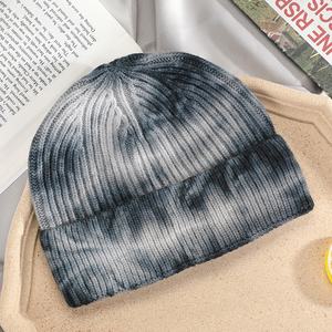 Chapeau beanie rayé en coton jacquard avec logo personnalisé du fabricant pour adultes, impression numérique, hiver, automne - Product Image 6