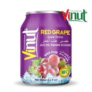 Échantillon gratuit 100% pur 250ml pour jus de raisin rouge VINUT boîte en conserve goût original jus de fruits et légumes options d'étiquettes personnalisées - Product Image 2