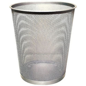 Poubelle élégante en métal argenté de qualité supérieure, en fil d'acier, à ouverture supérieure, pour la maison, le bureau et la cuisine - Product Image 1