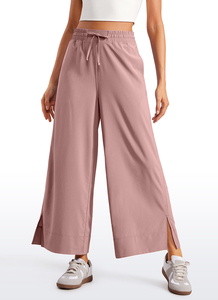 Pantalones Anchos de Mujer con Dobladillo Abierto, Cintura Alta, Transpirables, Ecológicos y Resistentes al Viento - Product Image 3