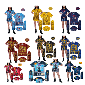เสื้อยืดผู้หญิงไซส์ใหญ่ลายมัดย้อมสีพื้น ผ้าฝ้ายฟอกขาว 100% รับสกรีนโลโก้ BD แบบซับลิเมชั่น ลายขนนก - Product Image 1