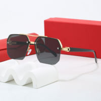 Lunettes de soleil tendance Chrome Hearts surdimensionnées pour hommes, lunettes de soleil de créateur unisexes, lunettes de soleil rectangulaires dégradées, lunettes de soleil avec protection UV