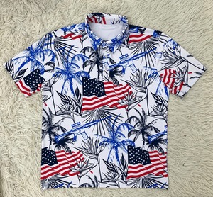 เสื้อโปโลชาย แขนสั้น พิมพ์ลายธงชาติอินเดียแบบซับลิเมชั่น พร้อมส่ง เสื้อลำลองคุณภาพสูง เสื้อยืดกอล์ฟ - Product Image 3