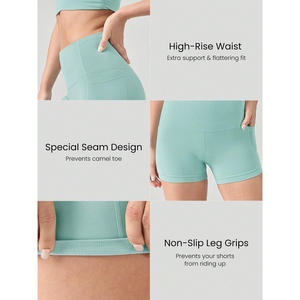 Shorts de yoga taille haute pour femmes, à maintien élevé, extensibles et sculptants, personnalisables pour le branding et la distribution - Product Image 4